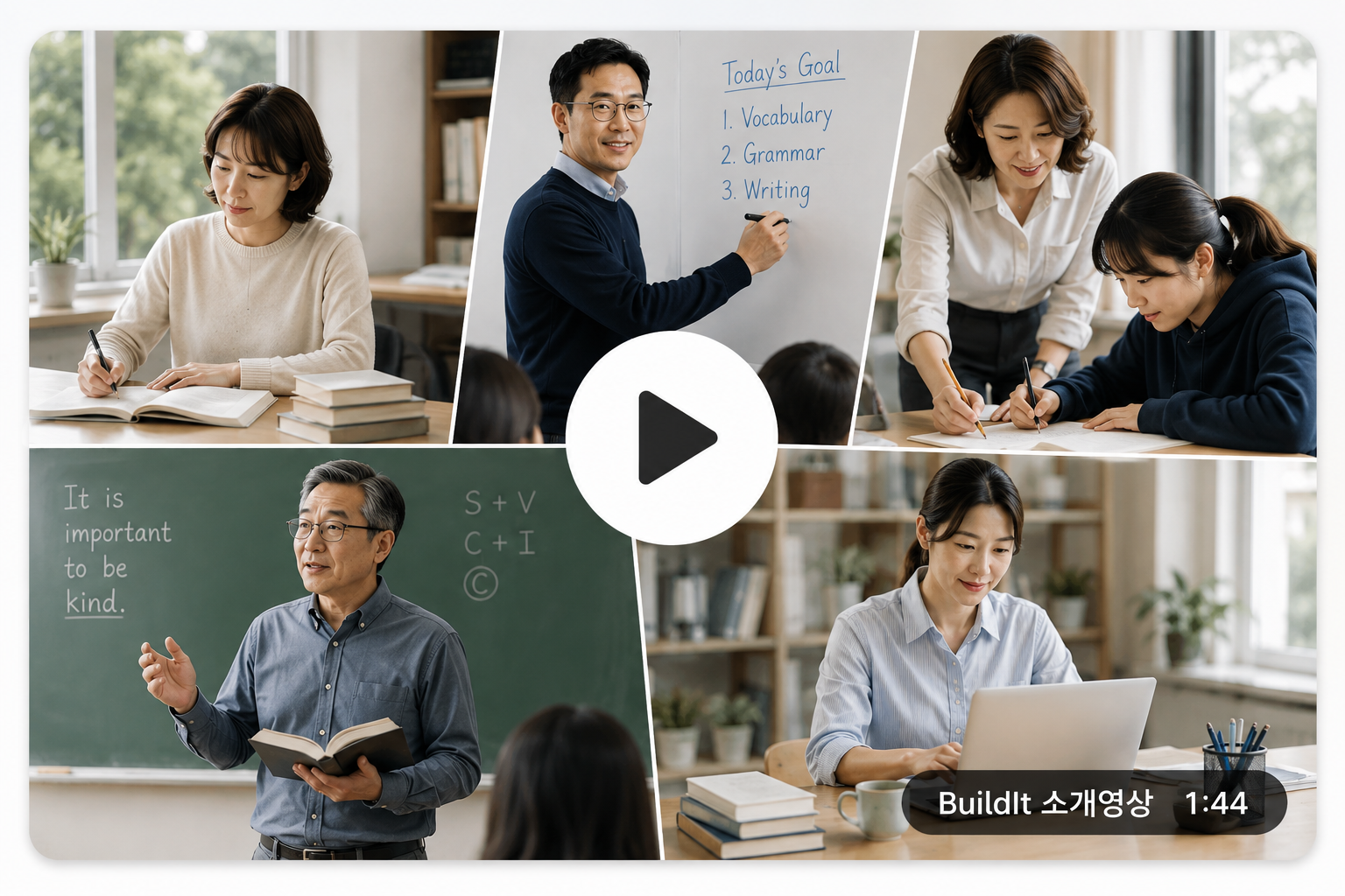 수업을 준비하고 진행하는 다양한 영어교육자들의 모습